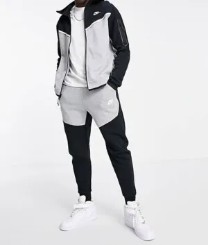 Sudadera y pantalón Nike Tech «gris y negro»