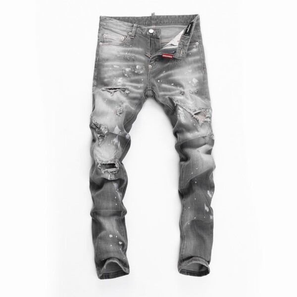 pantalones dsquared2 de color gris rotos