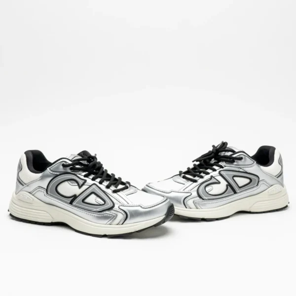 Dior B30 Silver Metallic, zapatillas dior b30 color plateado, dior b30 metalizadas
