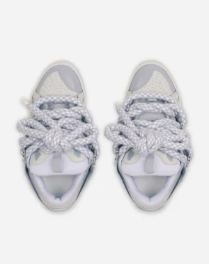 Lanvin Curb Sneaker Laces White Grey