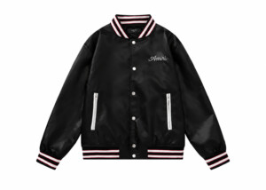 Chaqueta Amiri Varsity Negra Cuello Rayas
