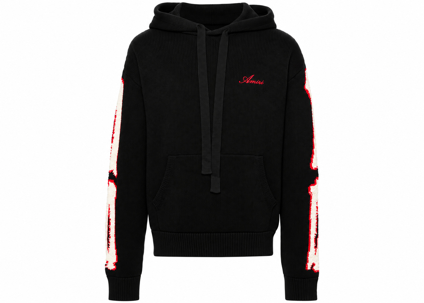 Sudadera Amiri Bones Negra Letras Rojas