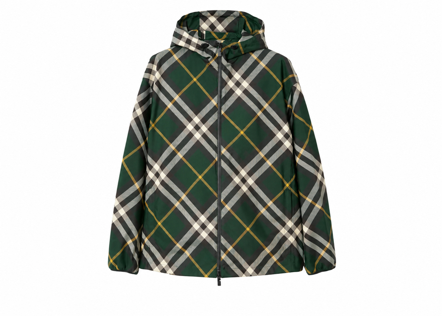 Chaqueta Burberry Capucha Cuadros Verdes
