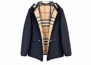 Parka Burberry Acolchada Azul Marino Cuadros