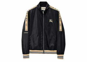 Chaqueta Burberry Deportiva Negra Franjas Beige
