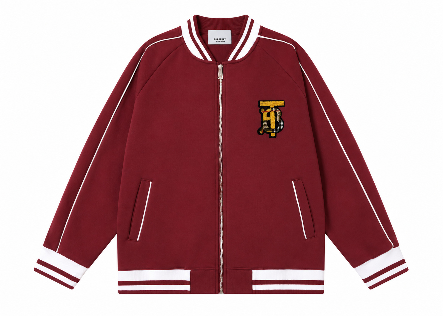 Chaqueta Burberry Track Burdeos Bordado