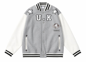 Chaqueta Burberry Varsity Gris Blanca Letras