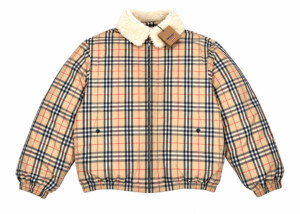 Chaqueta Burberry Nova Check Beige Cuello Pelo