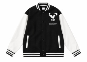 Chaqueta Burberry Varsity Negra Blanca Conejo