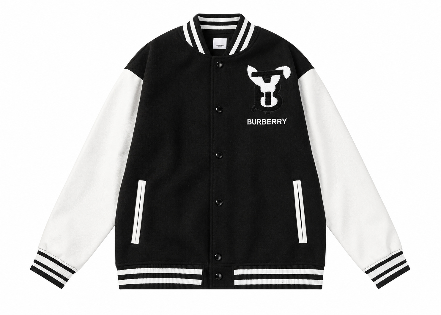 Chaqueta Burberry Varsity Negra Blanca Conejo