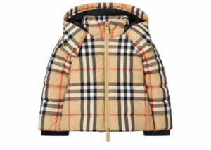 Chaqueta Burberry Infantil Cuadros Beige Capucha