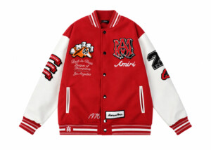 Chaqueta Amiri Varsity Parches Roja Blanca