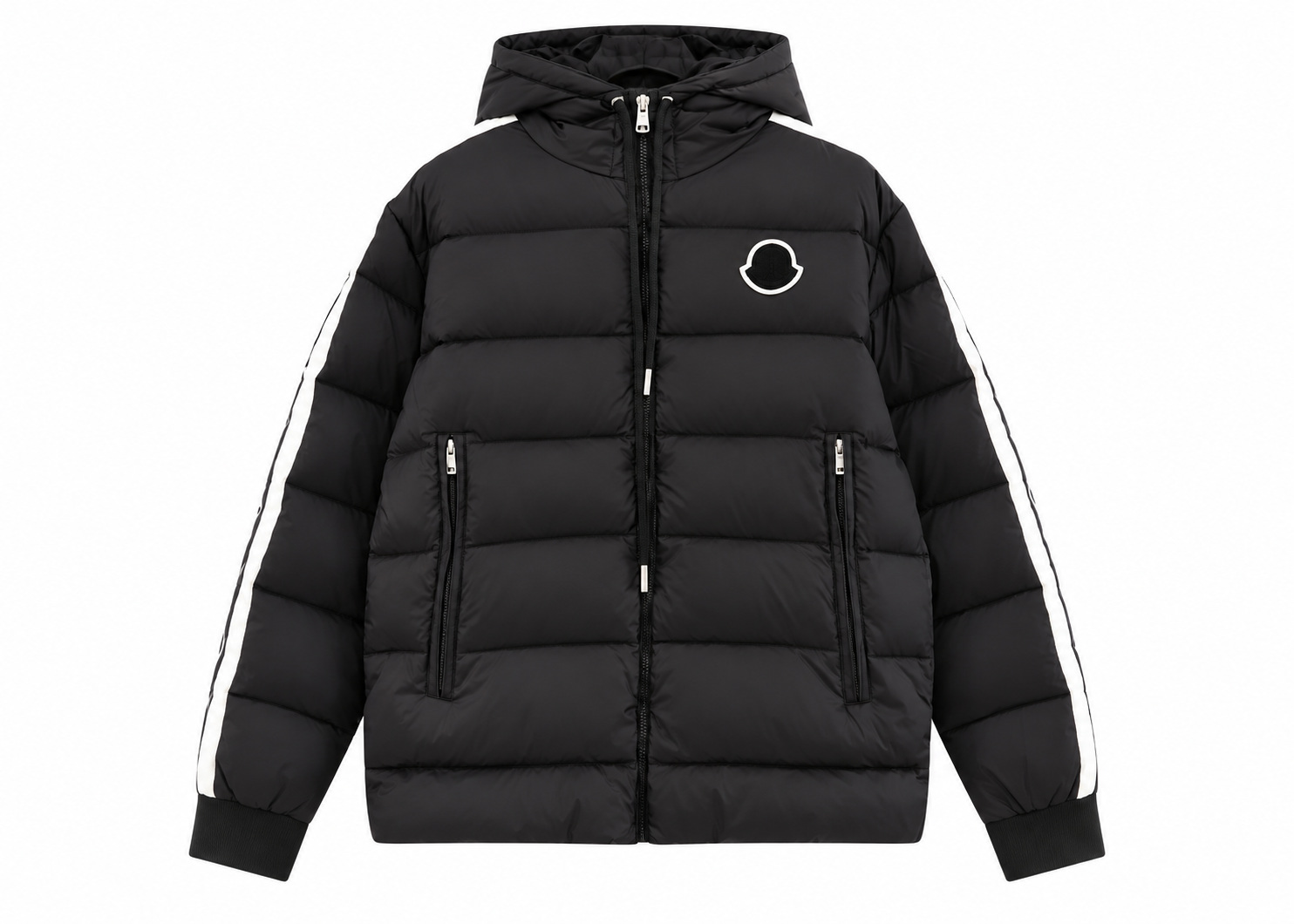 Chaqueta Moncler Acolchada Negra Mate Capucha