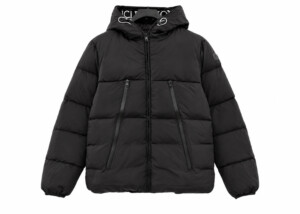 Chaqueta Moncler Acolchada Negra Mate Capucha Alta